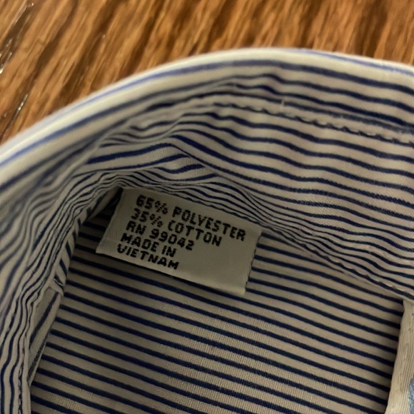 Las Olas Women’s Winery appliqué striped button front shirt blue white / sz M - Picture 11 of 14